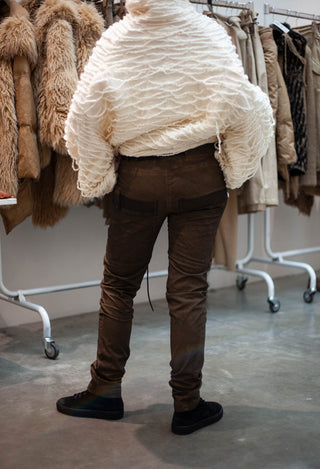PRE-ORDER - Coated Slim Leg Trousers in Dakar Cloud (Pictured in Dk Dakar Cloud) - 2600105