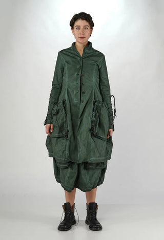 PRE-ORDER - Button Through Coat with Feature Pockets in Pine Cloud - 2601208