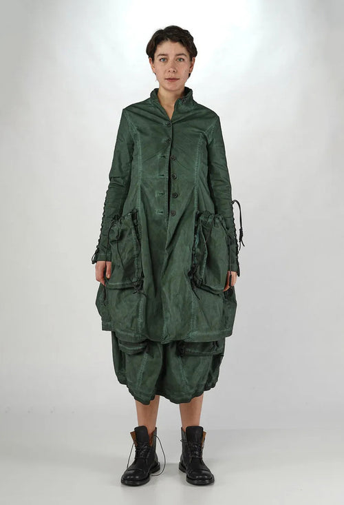 PRE-ORDER - Button Through Coat with Feature Pockets in Pine Cloud - 2601208