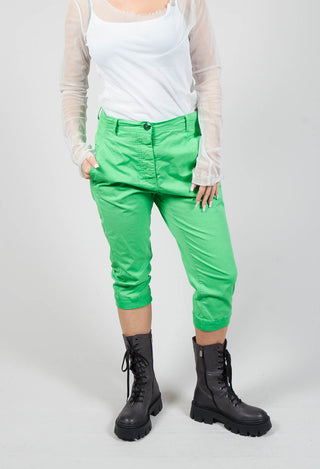 Slim Fit Cropped Trousers in Gecko