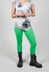 women's jersey leggings with patch detail in green