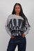 Knitted Snood with Drawstring Pulls in Stone/Black