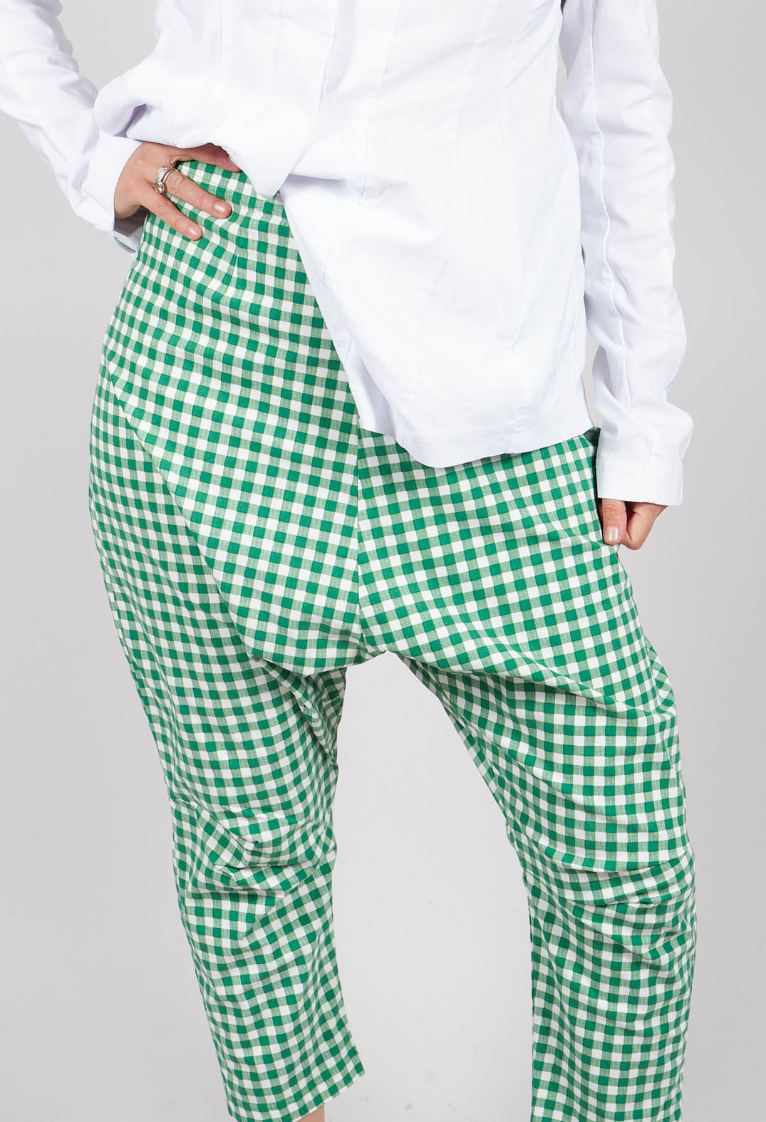 Jodhpur Style Cropped Trousers in Apple Check