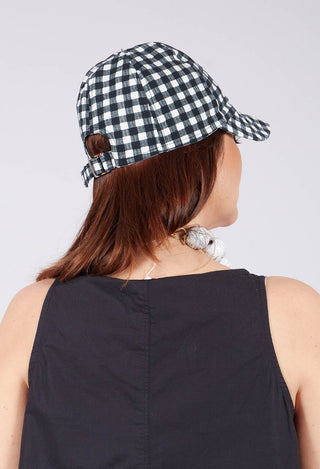 Peak Cap in Black Check