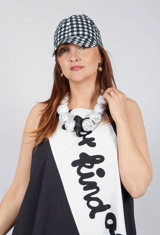 Peak Cap in Black Check