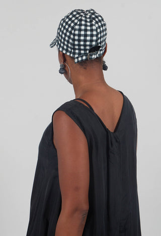 Peak Cap in Black Check
