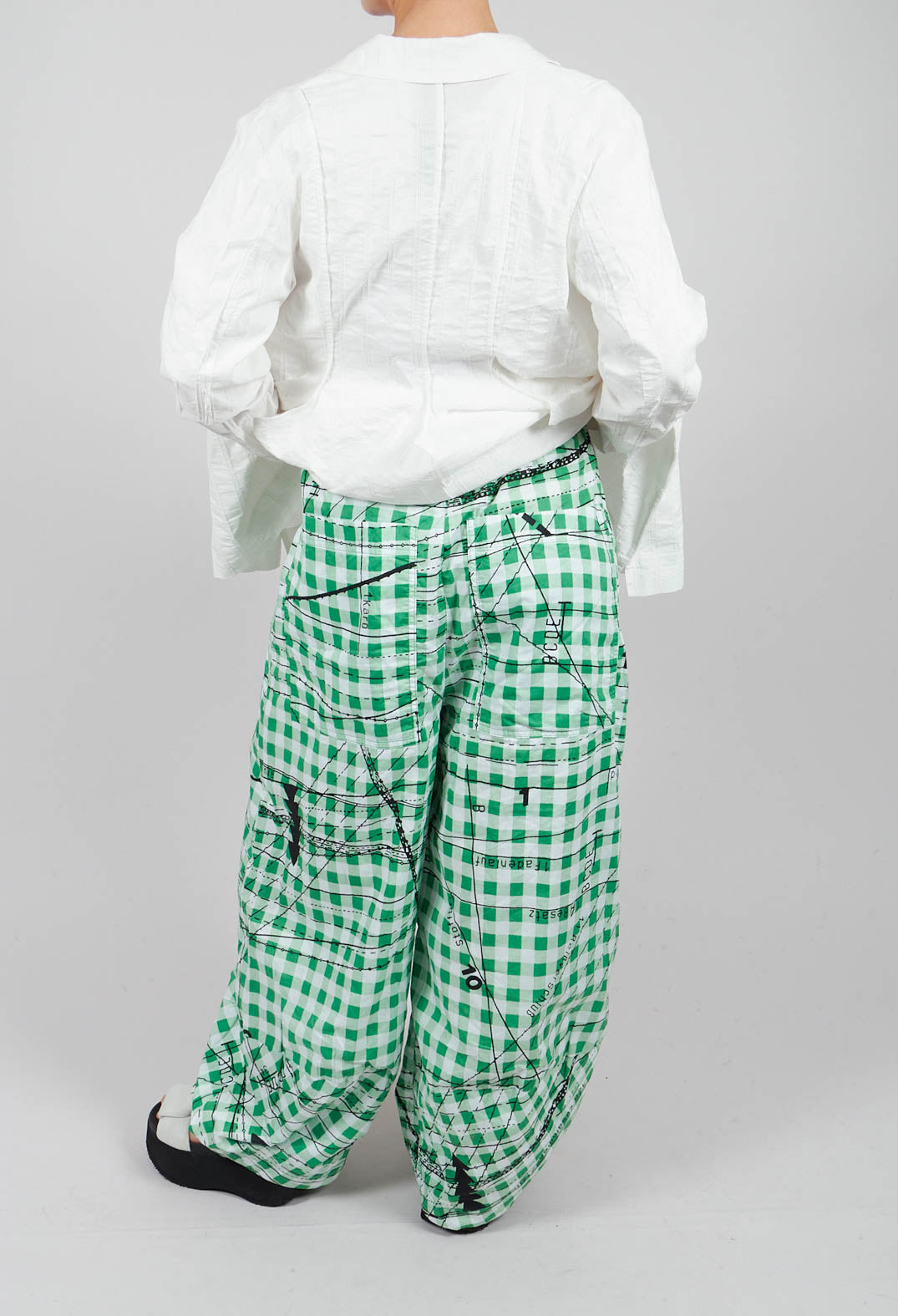 Relaxed Fit Trousers with Elasticated Waist in Apple Print