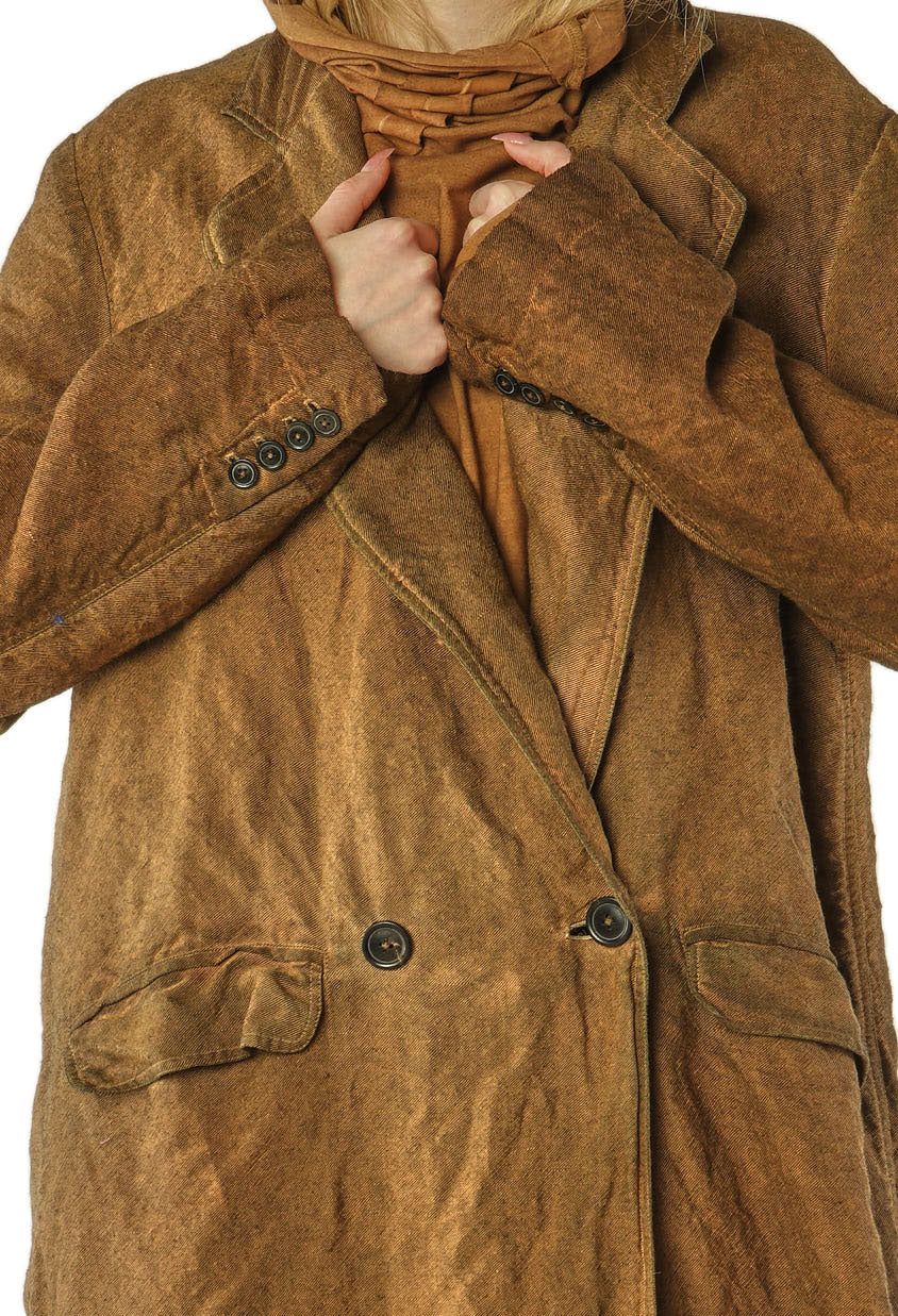 PRE-ORDER - Double Breasted Long Coat in Henna Cloud (Pictured in Dakar Cloud) - 2711208