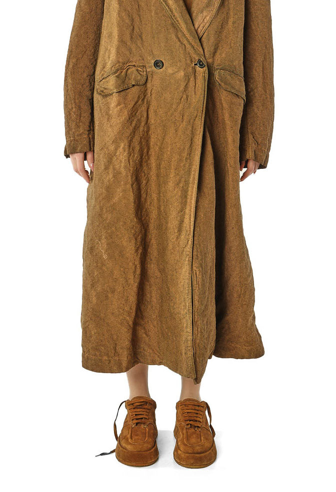 PRE-ORDER - Double Breasted Long Coat in Terracotta Cloud (Pictured in Dakar Cloud) - 2711208