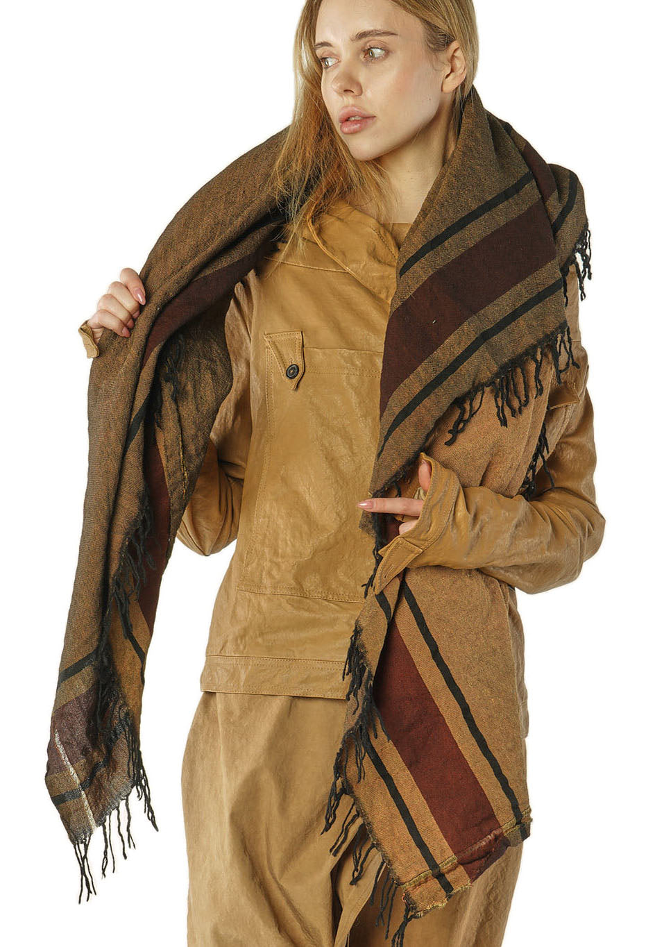 PRE-ORDER - Fringed Scarf in Terracotta Cloud (Pictured in Dakar Cloud) - 2711409