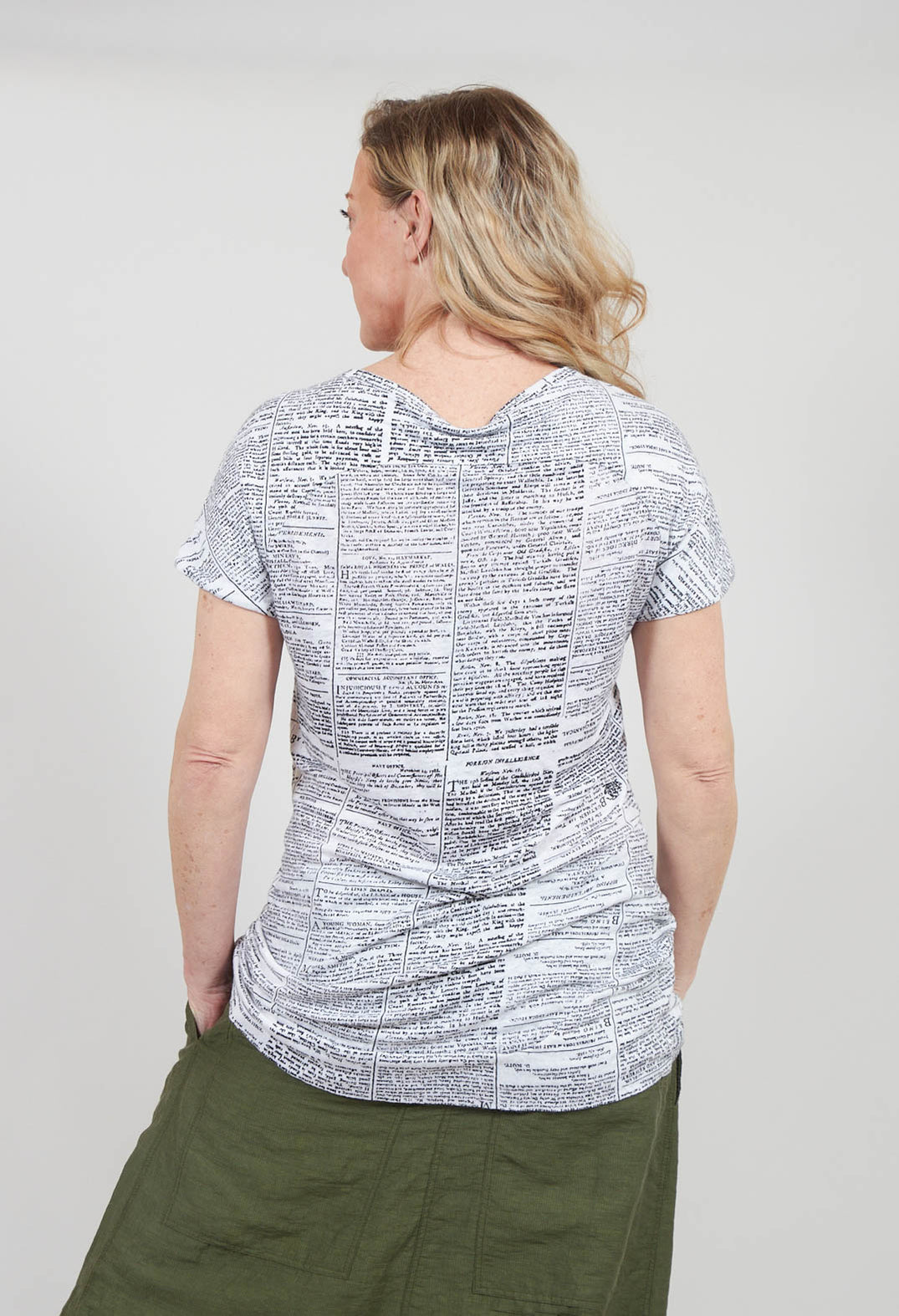 Longline T-Shirt with Damson Design in Quetsche Print