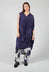 Sleeveless Shirt Dress with Curved Hemline in Quetsche Print