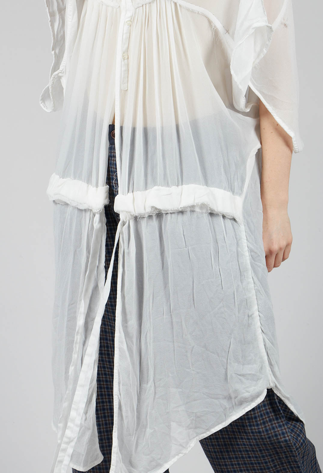 Umit Unal Silk Chiffon Shirt Dress in Off White | Olivia May Umit Unal Silk Chiffon Shirt Dress in Off White | Olivia May