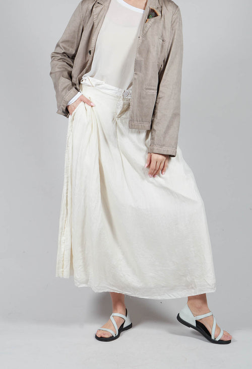 Long Washed Silk Skirt in Ivory