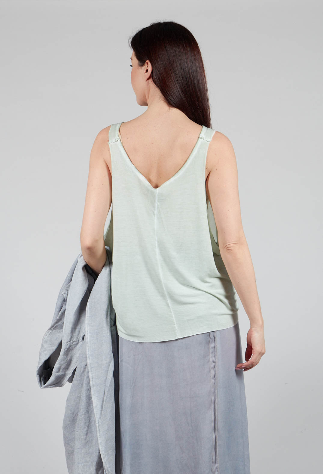 Cropped Jersey Vest Top in Mint