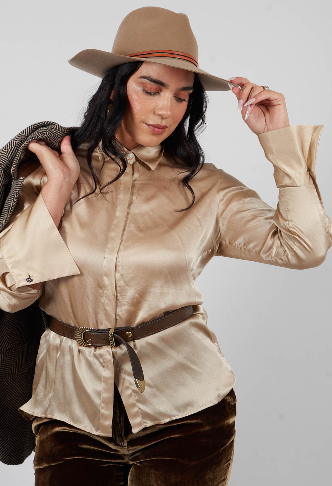 Long Sleeve Shirt in Champagne