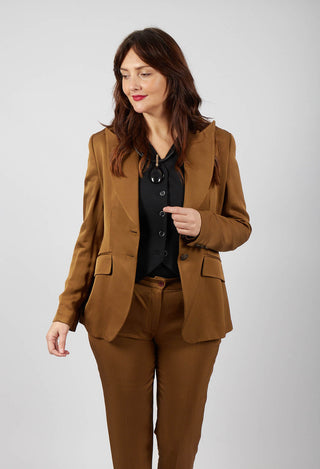 Notched Lapel Blazer in Rust