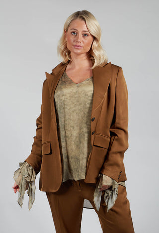 Notched Lapel Blazer in Rust