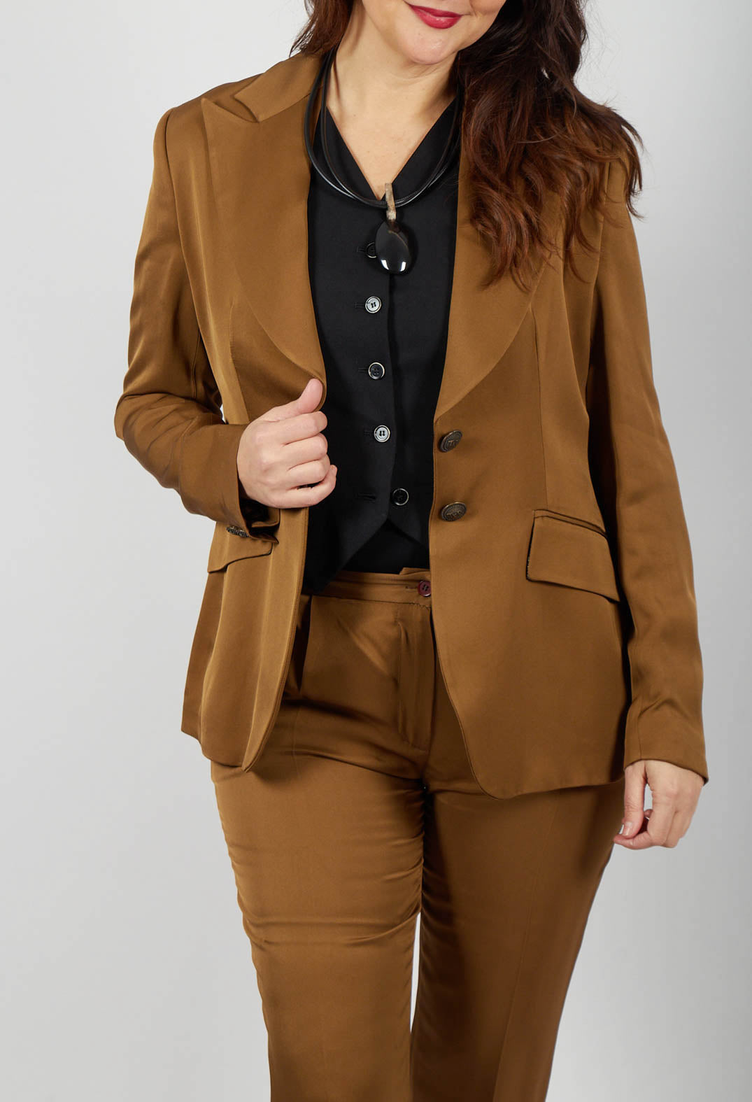 Notched Lapel Blazer in Rust