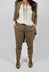 Straight Leg Pleated Trousers in Rock