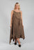 Multilayed Dress with Asymmetric Neckline in Khaki