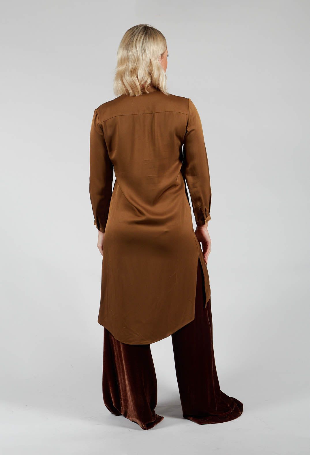 Tunic Shirt Dress in Rust