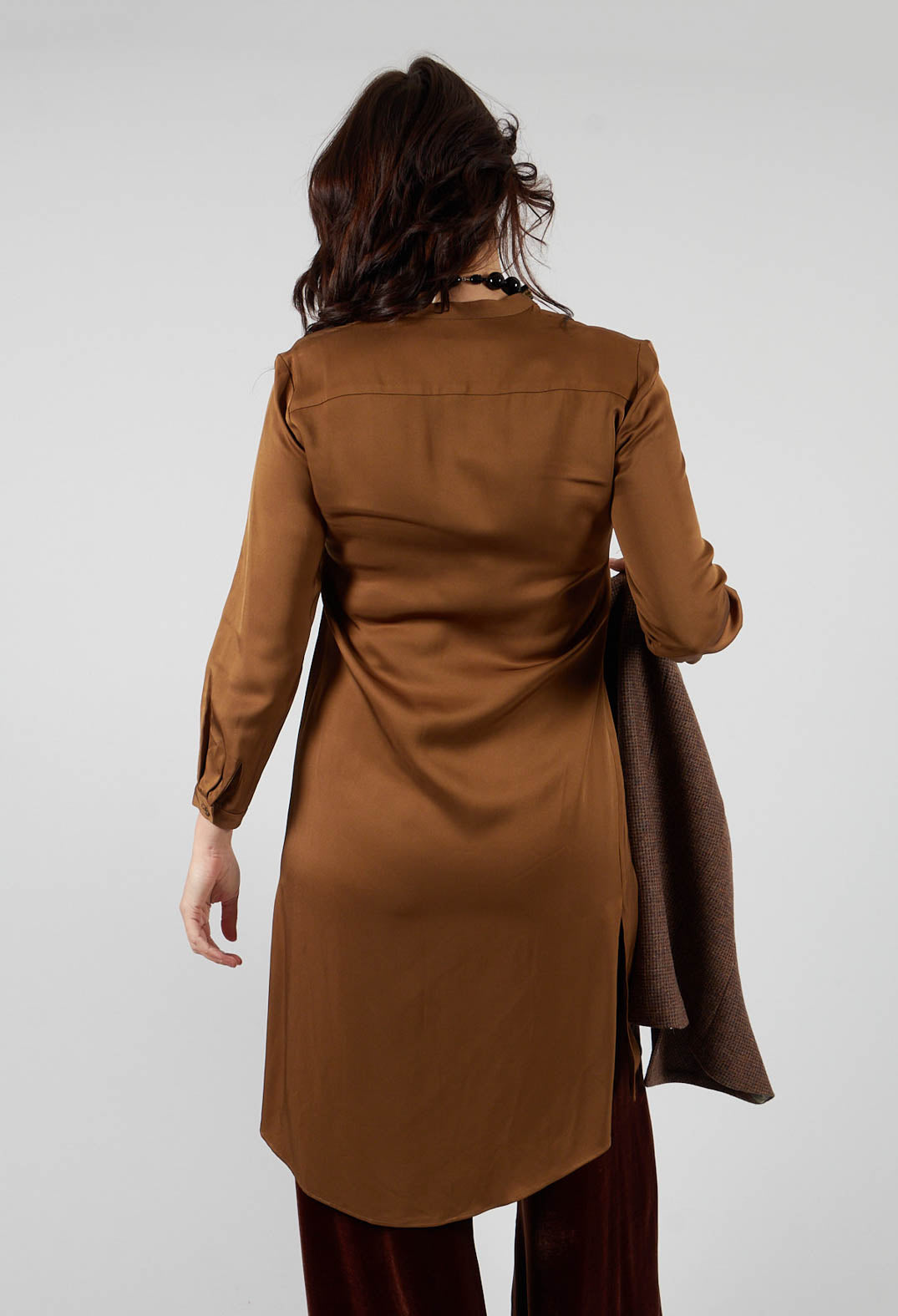 Tunic Shirt Dress in Rust