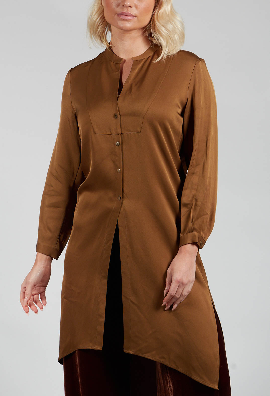 Tunic Shirt Dress in Rust