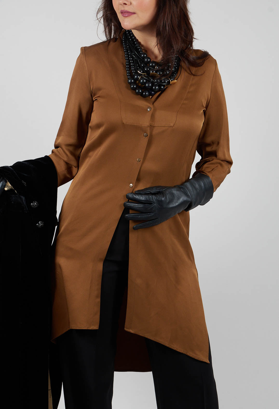Tunic Shirt Dress in Rust