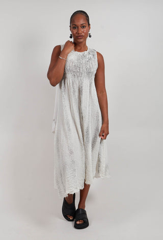 Alyson Dress with Hand Painting in White