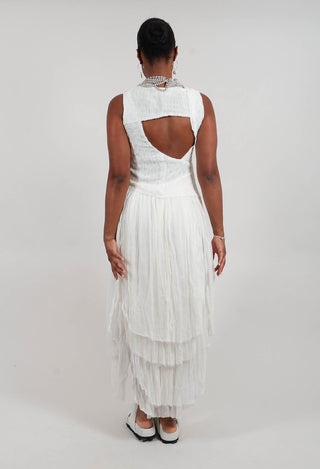 Oriel Dress with Cut Out Detail in White