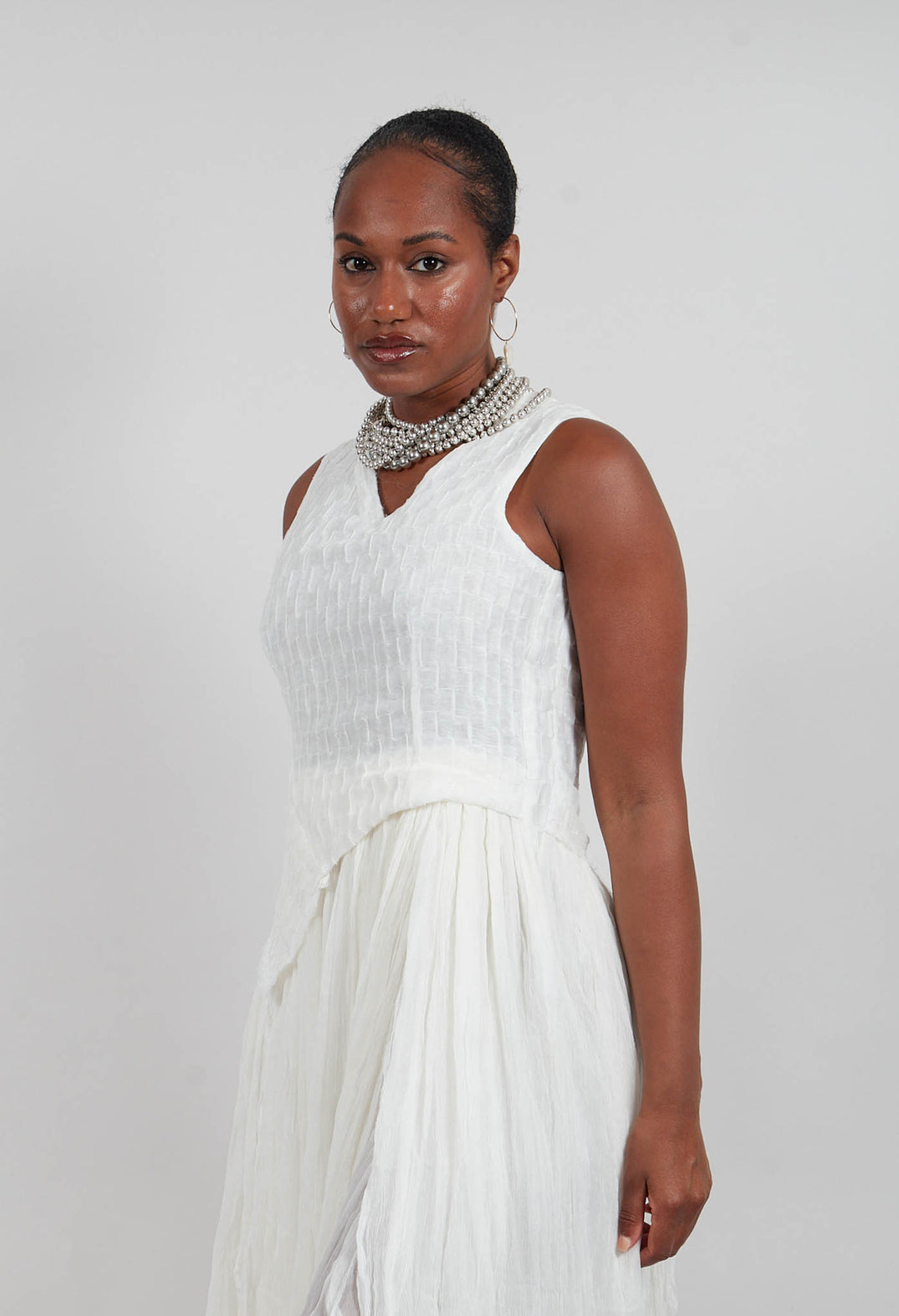Oriel Dress with Cut Out Detail in White
