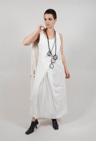 Edith Dress with Overlay in White