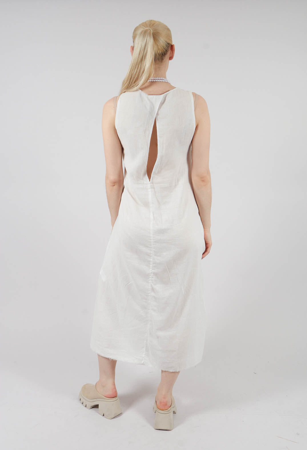 Edith Dress with Overlay in White