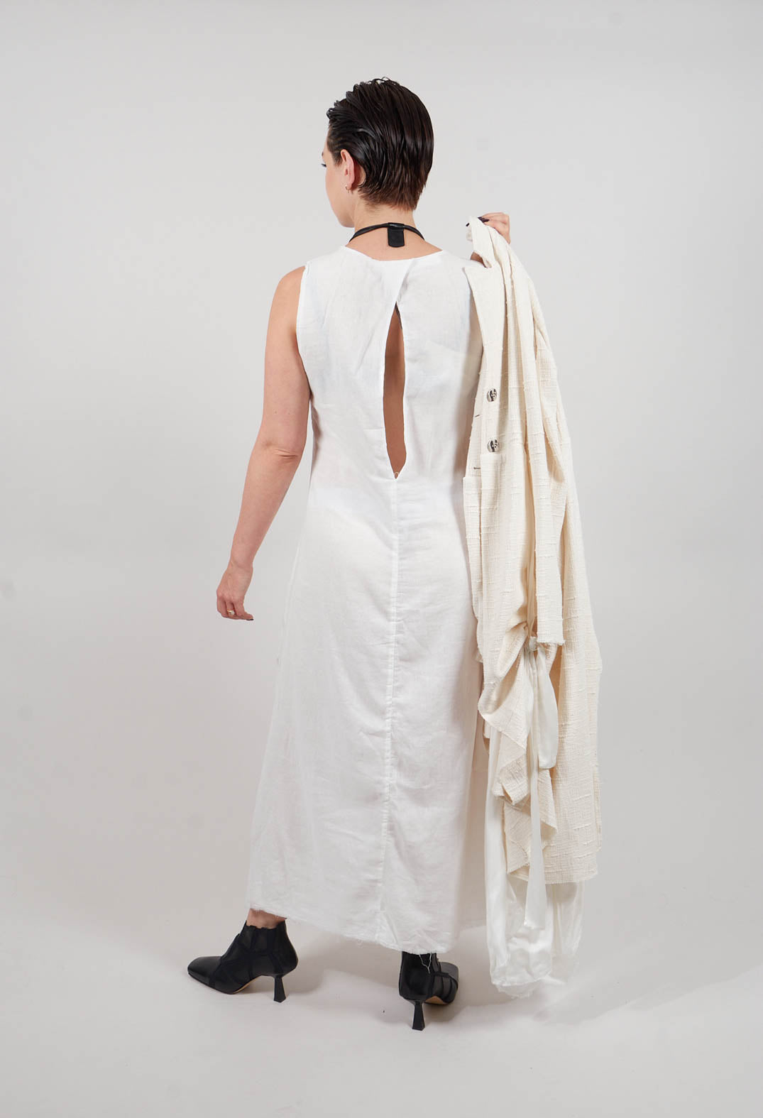 Edith Dress with Overlay in White