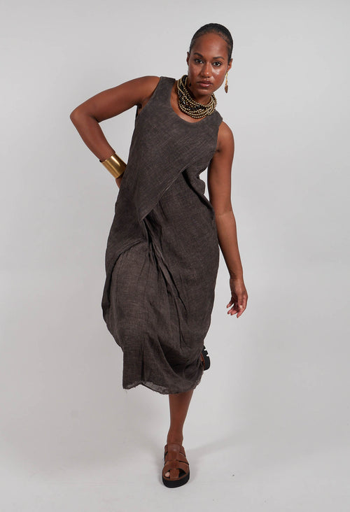 Edith Dress with Overlay in Cacao