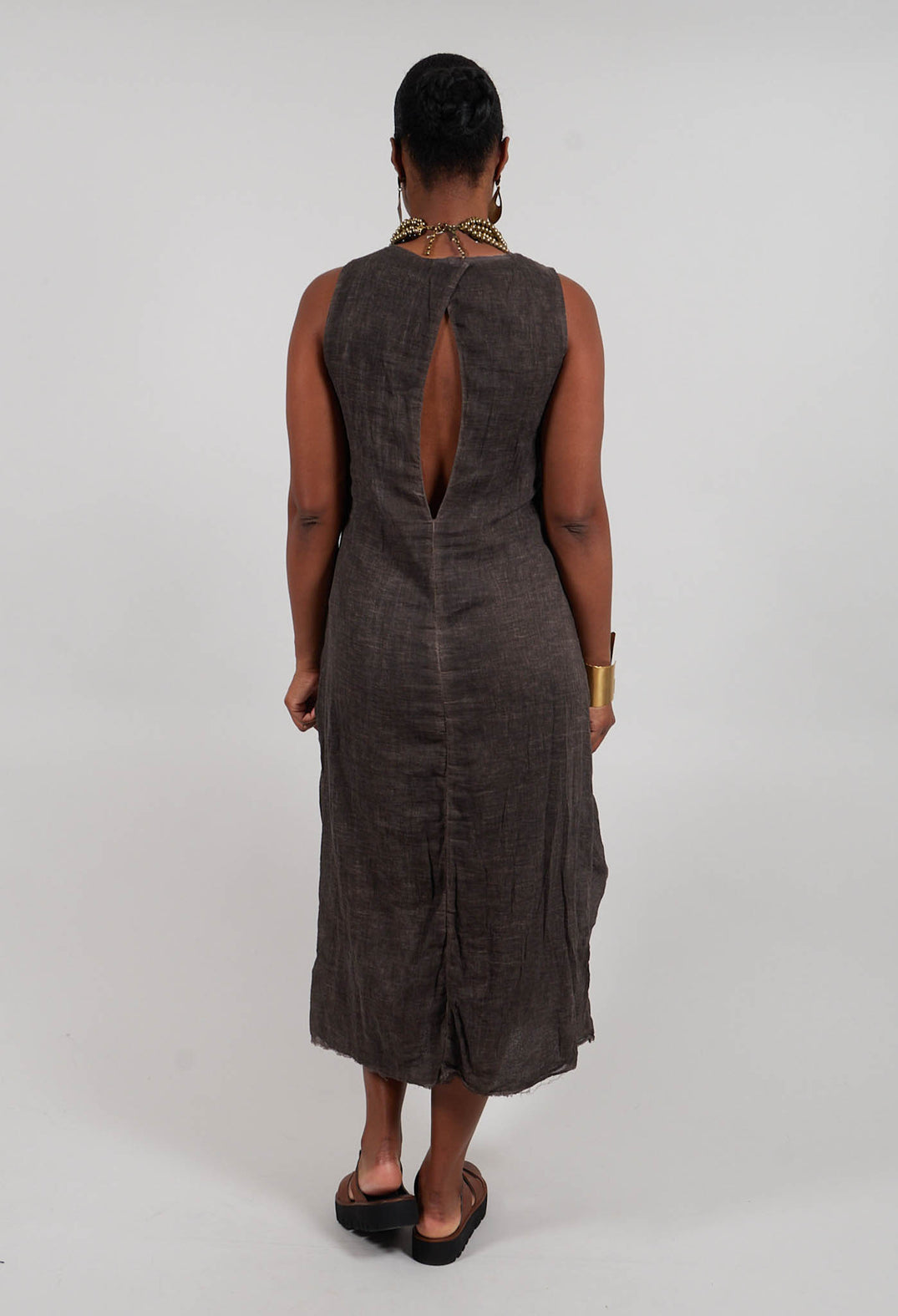 Edith Dress with Overlay in Cacao