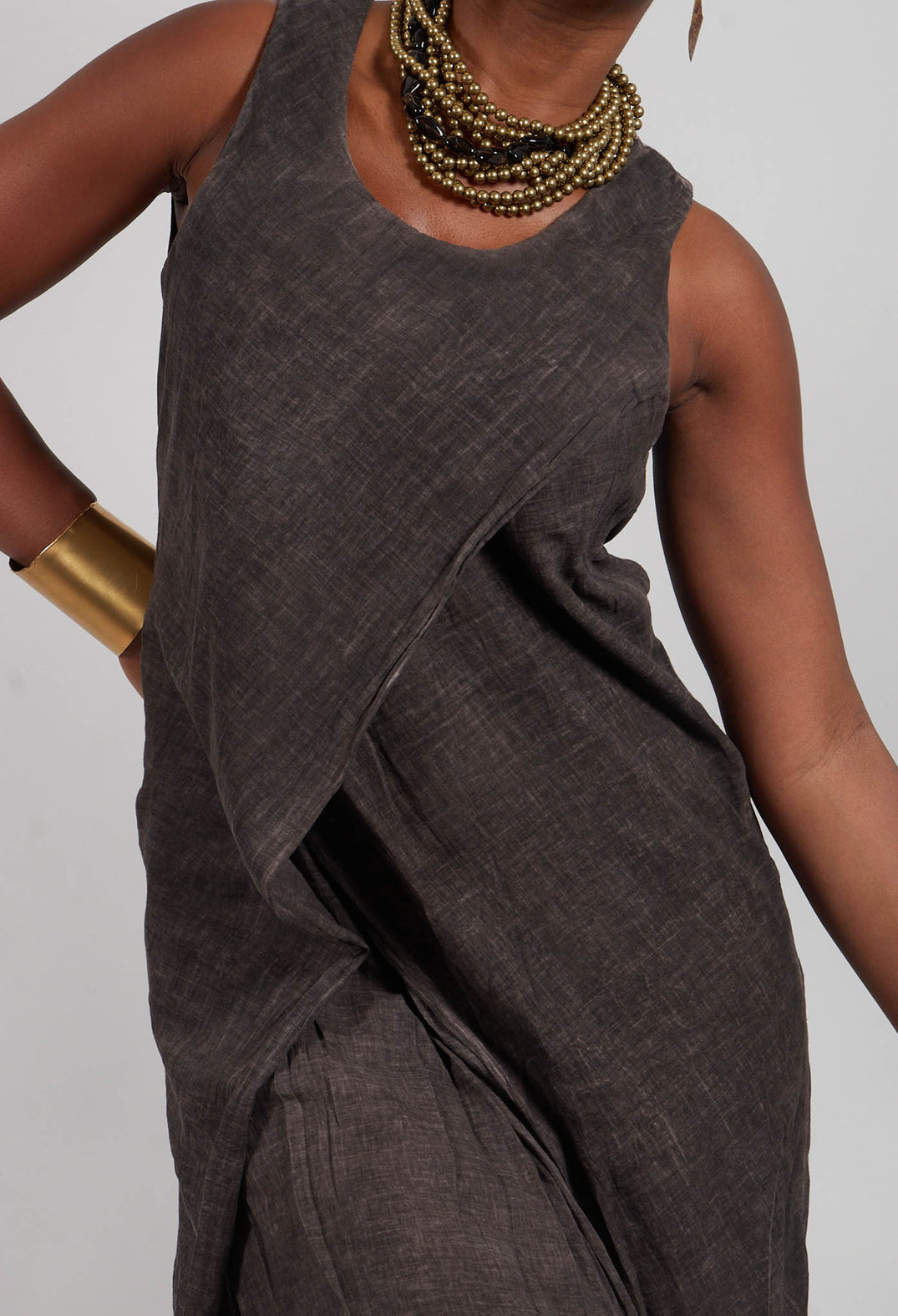 Edith Dress with Overlay in Cacao