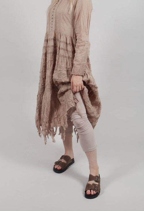Cropped Leggings with Flare in Dust Pink