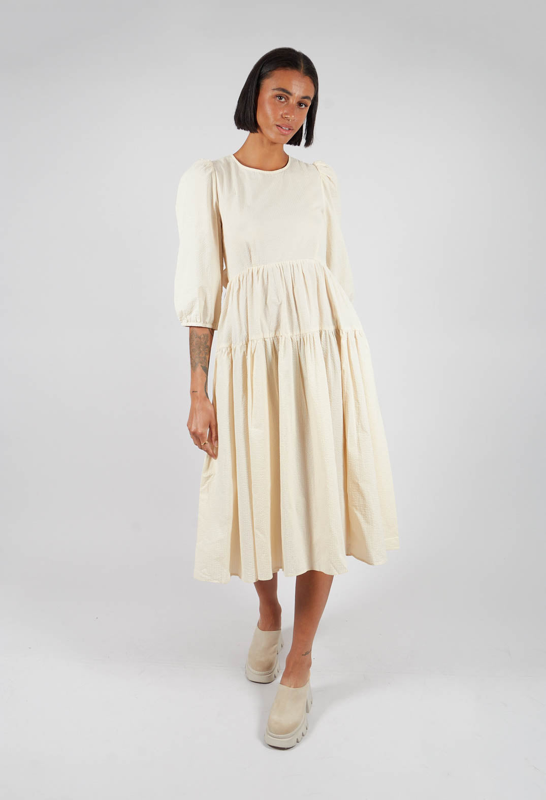 Backless Cream Shift Dress