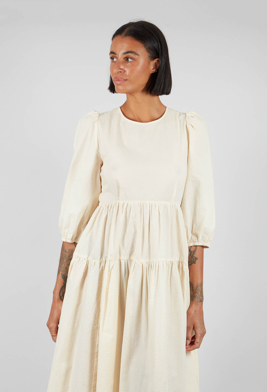 Backless Cream Shift Dress