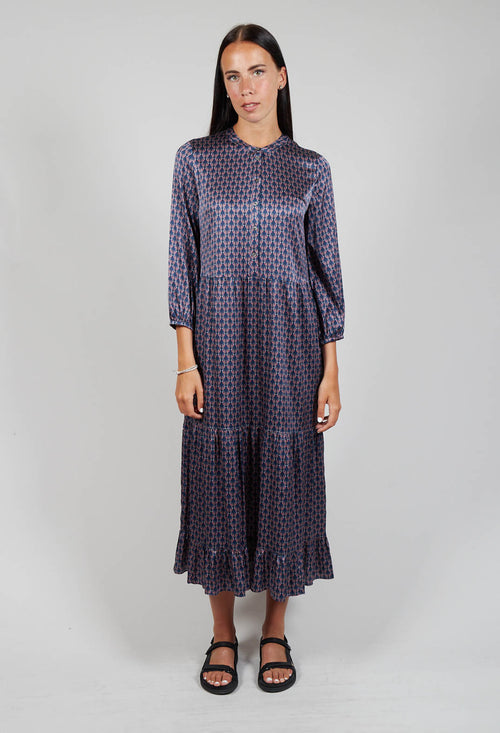 Midi Dress with Three Quarter Sleeves in Goldie Space