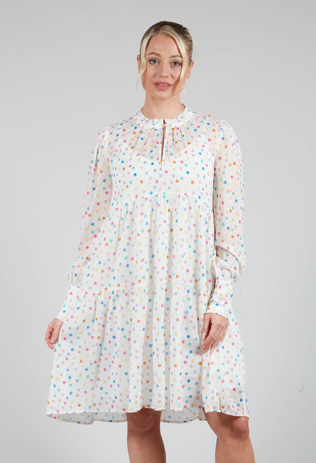 Mini Dress with Balloon Sleeves in Tivoli Mix