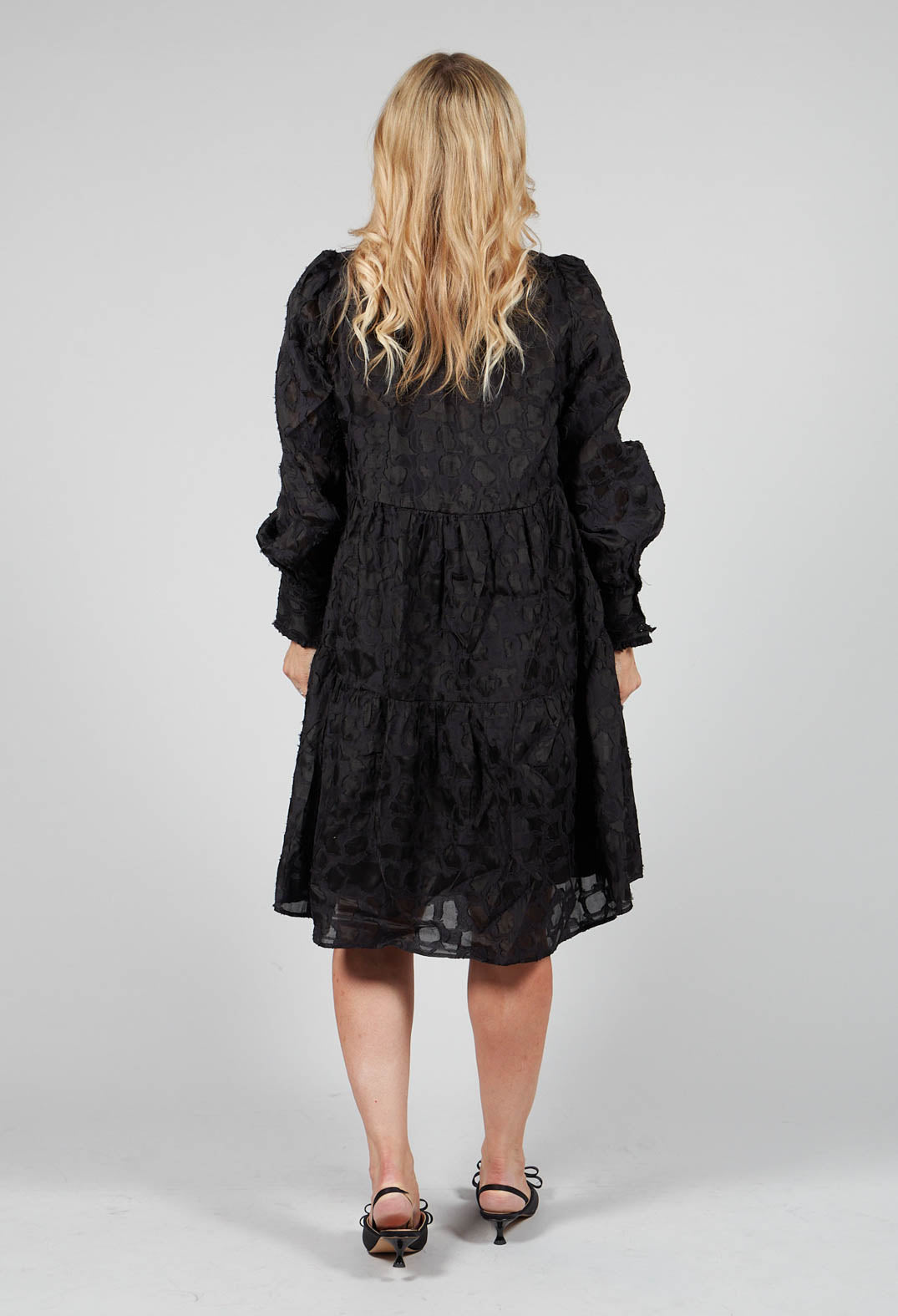 Mini Dress with Balloon Sleeves in Black