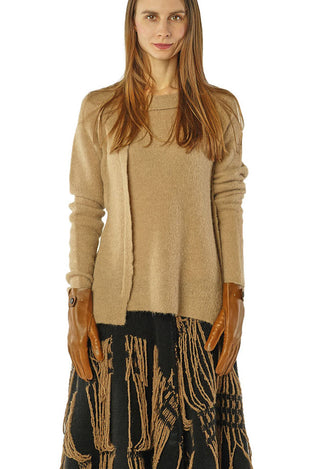 PRE-ORDER - Leather Gloves with Button Strap in Henna (Pictured in Dakar) - 2802002