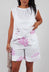 Shorts with Pink Flower Print