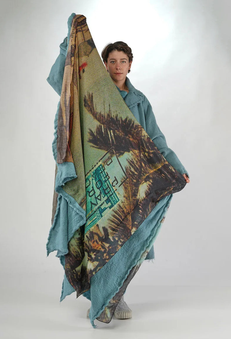 PRE-ORDER - Oversized Knitted Scarf in Pine (Pictured in Lagoon) - 2807703