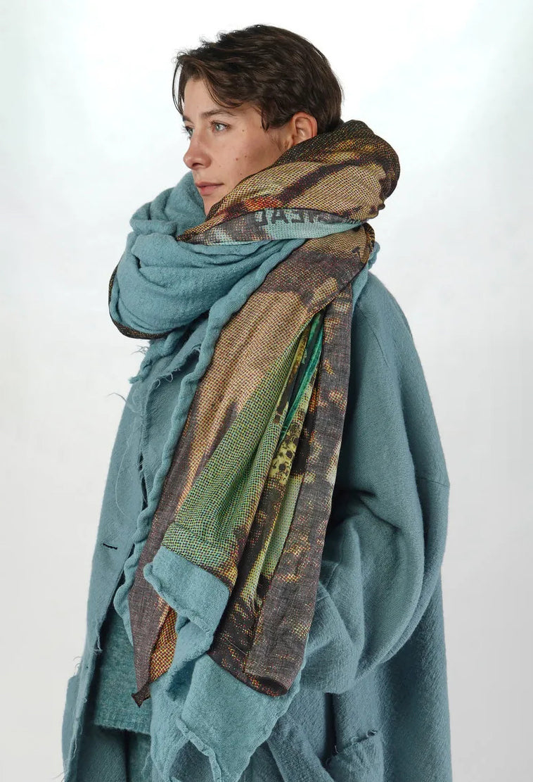 PRE-ORDER - Oversized Knitted Scarf in Pine (Pictured in Lagoon) - 2807703