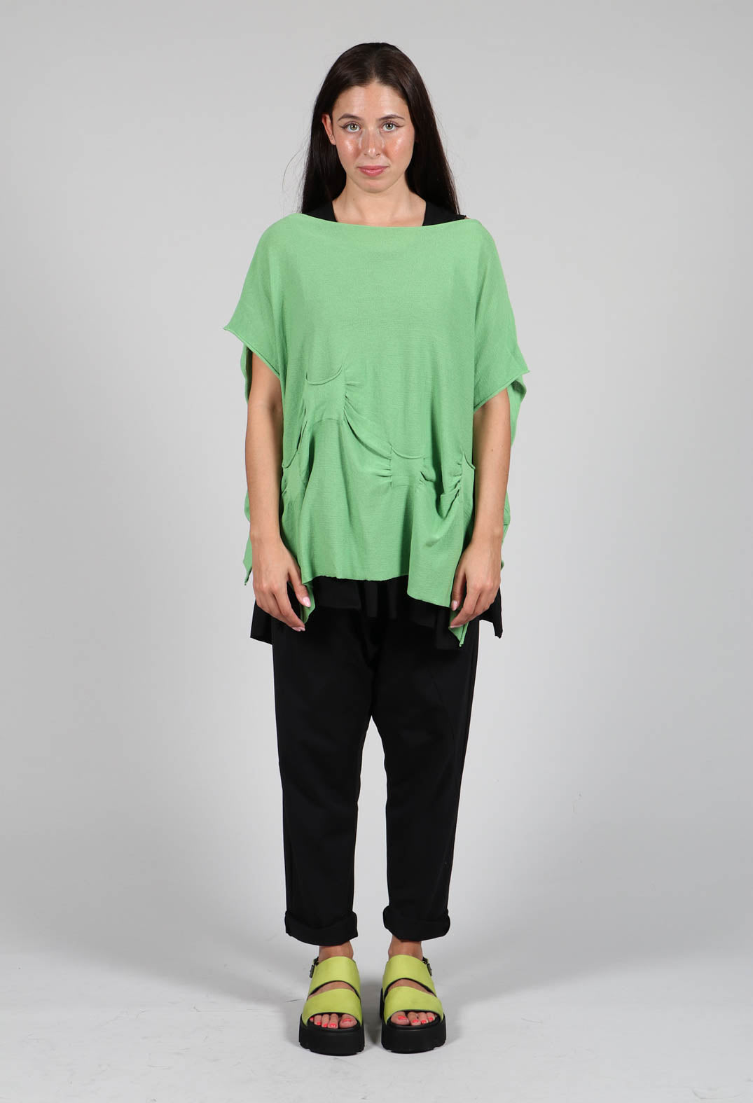 A Line Vest Top with Front Pocket in Black