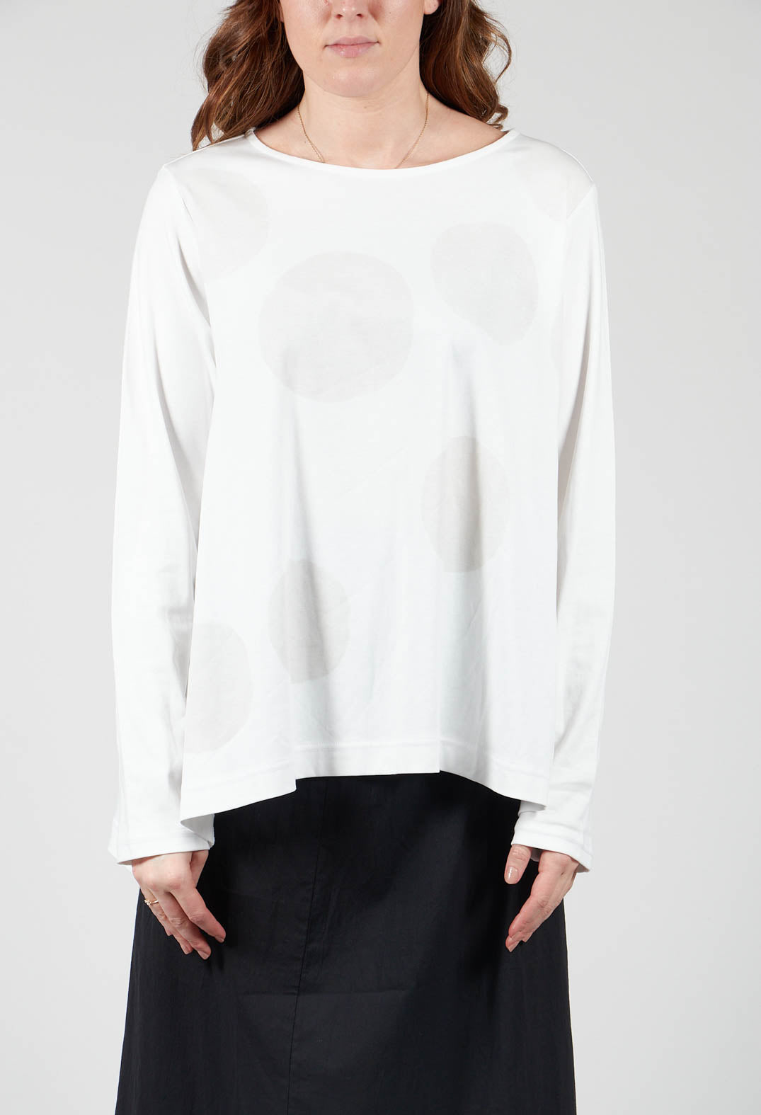 Loose Fit Long Sleeved T shirt in White